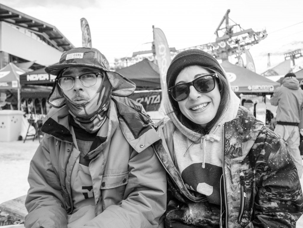 Peter Rossner and Mary Lugen are a rider and industry combo, with peter heading up the marketing and team managering for Deelux and Mary being one of their team riders. Peter states that he enjoys coming to Hintertux to film his friends and supply products for riders to test and give them some enjoyment on the hill. Mary finds the opening a great chance to meet up with all her friends and shred together.
